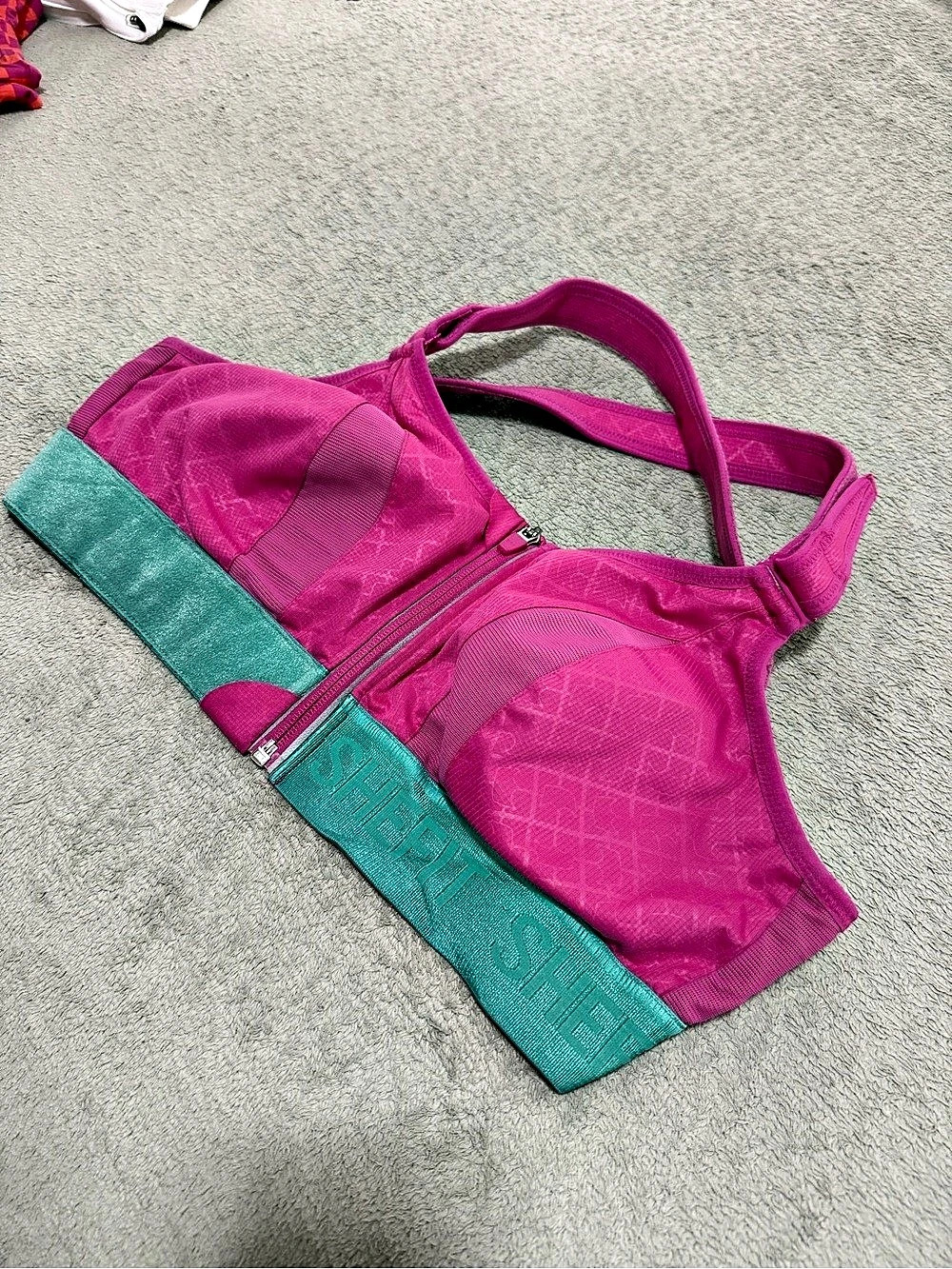 SHEFIT Ultimate Sports Bra Magenta & Teal